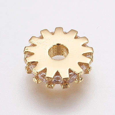 Brass Micro Pave Cubic Zirconia Bead Spacers LS-ZIRC-E143-21G-1