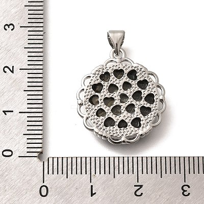 Brass with Natural Shell Carved Pendants KK-Z091-07P-01-1