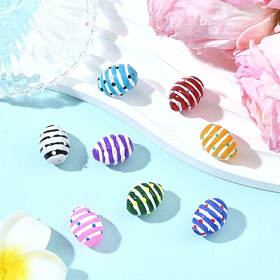 8Pcs 8 Colors Glass Imitation Jade Beads GLAA-YW0005-72-1