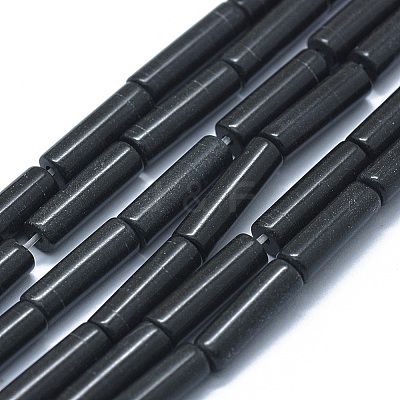 Natural Black Stone Beads Strands G-F631-D10-1