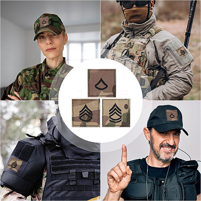 6Pcs 3 Styles Polyester Epaulette Camouflage PATC-FH0001-27B-1