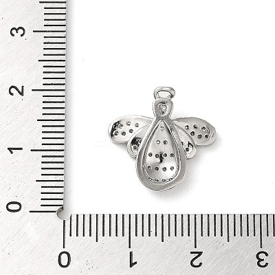 Brass Micro Pave Clear Cubic Zirconia Pendants KK-U005-04A-P-1