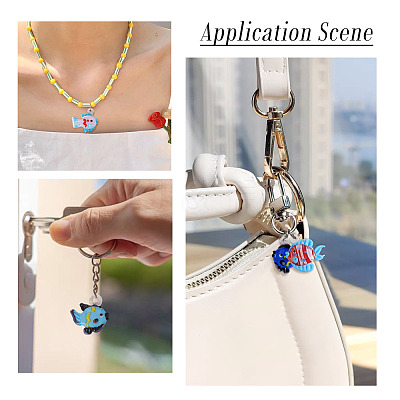 5Pcs 5 Colors Handmade Lampwork Pendants LAMP-TA0002-67B-1