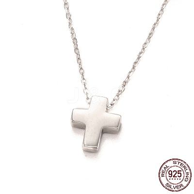 Anti-Tarnish Rhodium Plated 925 Sterling Silver Pendant Necklaces NJEW-H209-01P-1