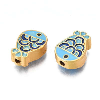 Rack Plating Alloy Enamel Beads ENAM-N056-037A-1