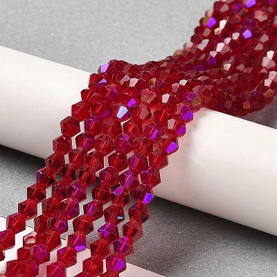 Transparent Electroplate Glass Beads Strands EGLA-A039-T2mm-L27-1