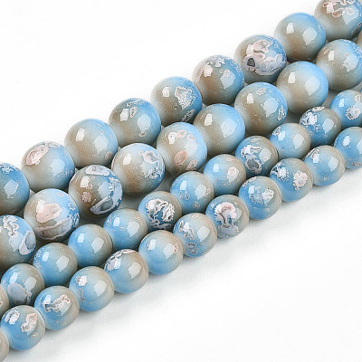 Baking Paint Glass Beads Strands DGLA-N008-8mm-06-1