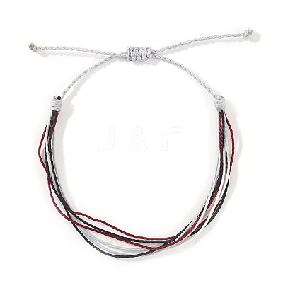 Adjustable Synthetic Fiber & Plush Cord Braided Bracelets AK4281-7-1