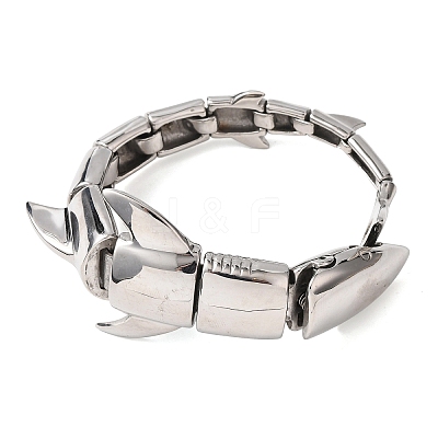 304 Stainless Steel Link Chain Bracelets for Women Men BJEW-P386-08P-1