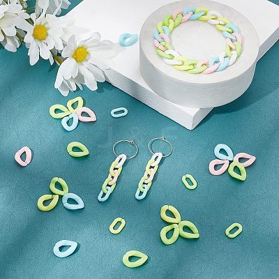 1000Pcs 10 Style Opaque Acrylic Linking Rings FIND-CA0004-84-1