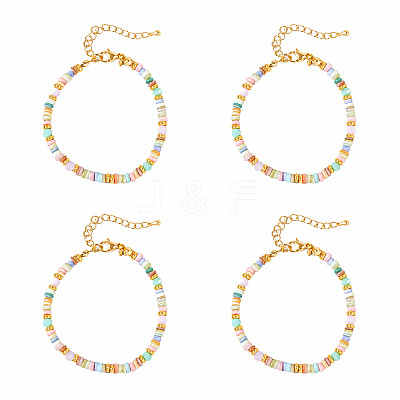 Bohemian Dyed Natural Shell Heishi Beaded Bracelet Sets MF5991-7-1