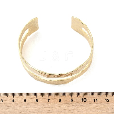 Rack Plating Brass Open Cuff Bangle for Women BJEW-A137-01G-1