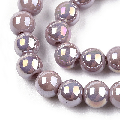 Electroplate Opaque Glass Beads Strands X-GLAA-T032-P6mm-AB07-1