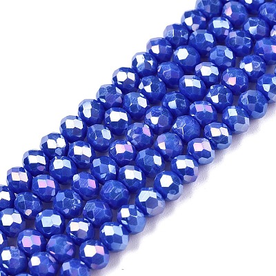 Electroplate Glass Beads Strands EGLA-A044-P4mm-B32-1