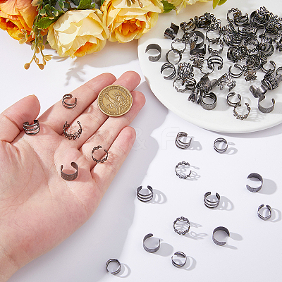 16 Bags Alloy C-Shaped Cuff Earrings for Unisex EJEW-DC0001-49B-1