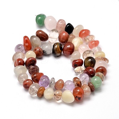 Mixed Natural Gemstone Nuggets Bead Strands X-G-J337-14-1