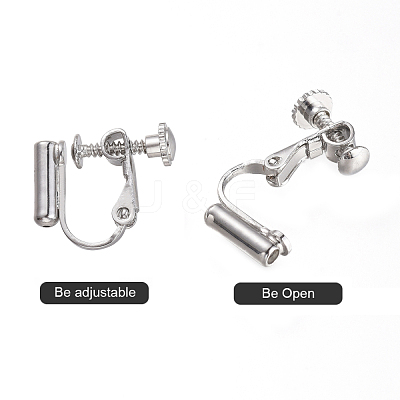 Brass Screw Clip-on Earring Converters Findings KK-N229-01C-1