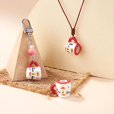 2Pcs Handmade Porcelain Mug Cup Decoration PORC-TA0001-55E-1