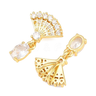 Brass Micro Pave Cubic Zirconia Pendants KK-K340-53G-04-1