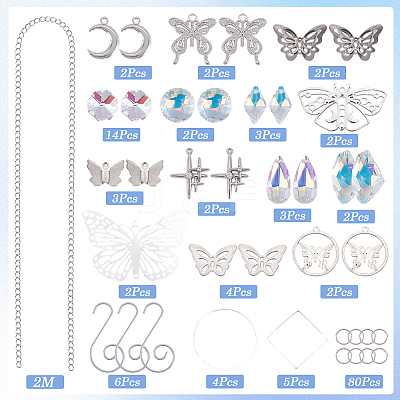 DIY Butterfly Hanging Suncatcher Making Kits DIY-SC0030-69-1