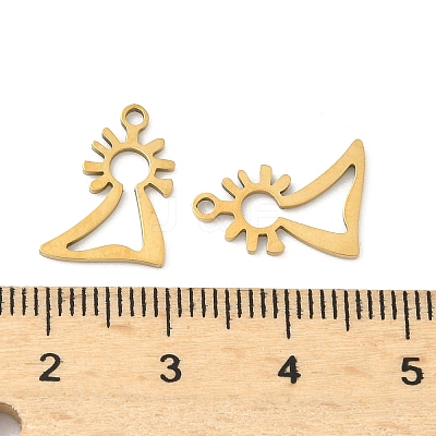 201 Stainless Steel Laser Cut Charms STAS-P428-10G-01-1