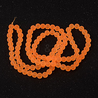 Baking Paint Transparent Glass Bead Strands X-GLAA-S031-8mm-33-1