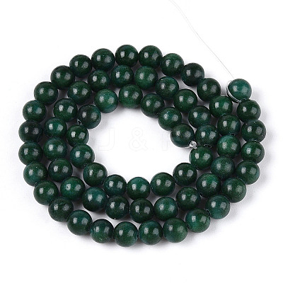 Dyed Natural Mashan Jade Round Beads Strands G-T139-6mm-67F-1
