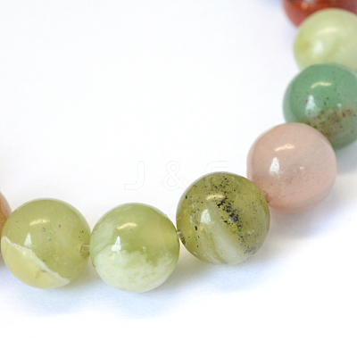 Natural Mixed Stone Round Bead Strands X-G-E334-8mm-23-1