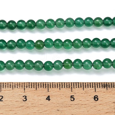 Natural Green Onyx Agate(Dyed & Heated) Beads Strands G-C262-B06-4mm-1