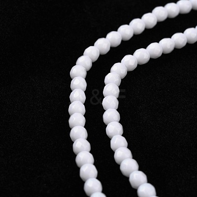 Synthetic White Agate Beads Strands G-D419-4mm-01-1