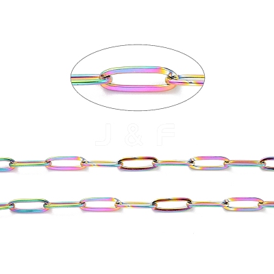 Ion Plating(IP) 304 Stainless Steel Paperclip Chains CHS-O010-03MC-1