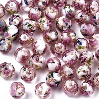 Handmade Gold Sand Lampwork Beads LAMP-S194-001I-1