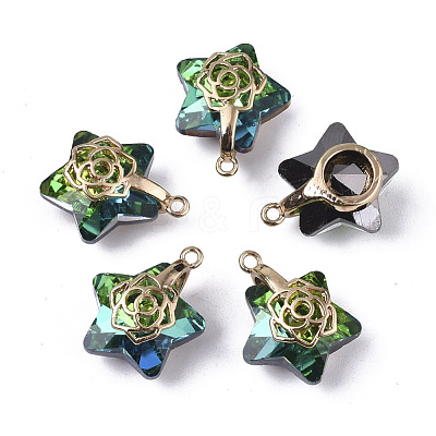 Electroplate Glass Pendants EGLA-N005-003D-1