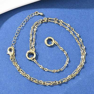 Brass Dapped Chain Y Lariat Necklaces NJEW-H087-06H-G-1