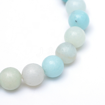 Round Natural Grade A Amazonite Bead Strands X-G-R345-8mm-16-1