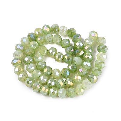 Dyed Crackle Imitation Jade Glass Beads Strands EGLA-Q131-02C-03-1