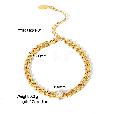 Stainless Steel Micro Pave Cubic Zirconia Bracelets for Women PW-WGA912F-06-1