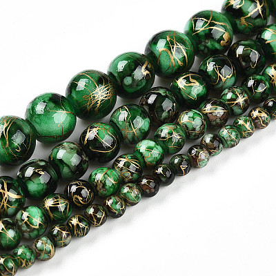 Baking Paint Glass Beads X1-DGLA-N003-8mm-B09-1