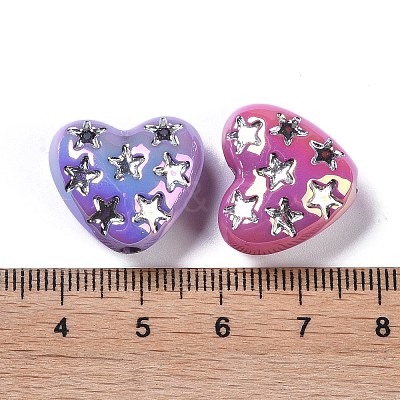 UV Plating Iridescent Acrylic Beads X-OACR-B021-06-1