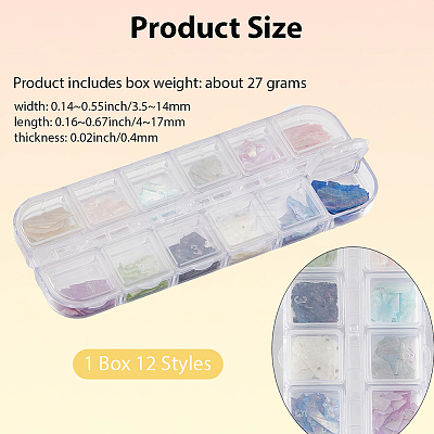 1 Set 12 Colors Shell Slices MRMJ-SP0001-05B-1