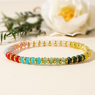 Bohemian Style Natural & Synthetic Gemstone Beads Stretch Bracelets for Women Men GW3673-1