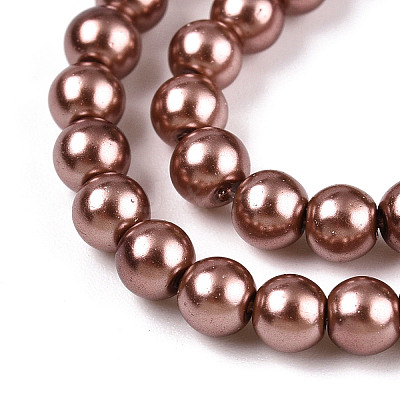 Baking Paint Pearlized Glass Pearl Round Bead Strands HY-Q003-4mm-92-1