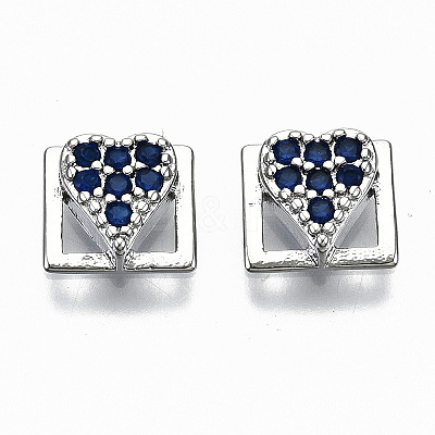 Brass Micro Pave Cubic Zirconia Cabochons KK-S061-49P-A-NR-1