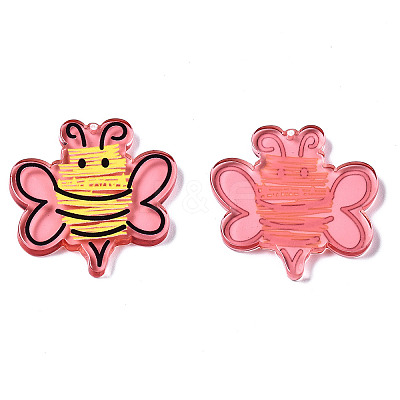 Translucent Acrylic Pendants TACR-T021-40B-1