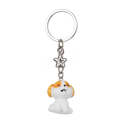 Resin Dog Pendant Keychain KEYC-JKC00564-02-1