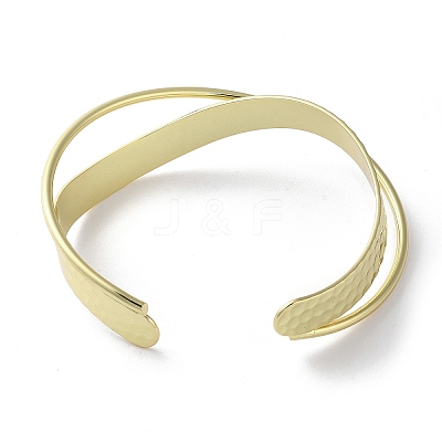 Rack Plating Brass Criss Cross Cuff Bangles BJEW-M039-02G-1