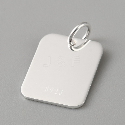 925 Sterling Silver Blank Charms STER-WH0010-74C-1