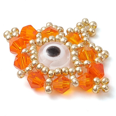Seed Beads Beaded Charms PALLOY-MZ00344-04-1