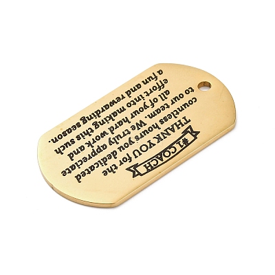 201 Stainless Steel Pendants STAS-R002-02G-02-1