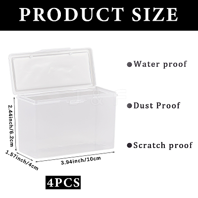 Plastic Card Storage Boxes with Hinged Lids LS-CON-WH20010-06A-1
